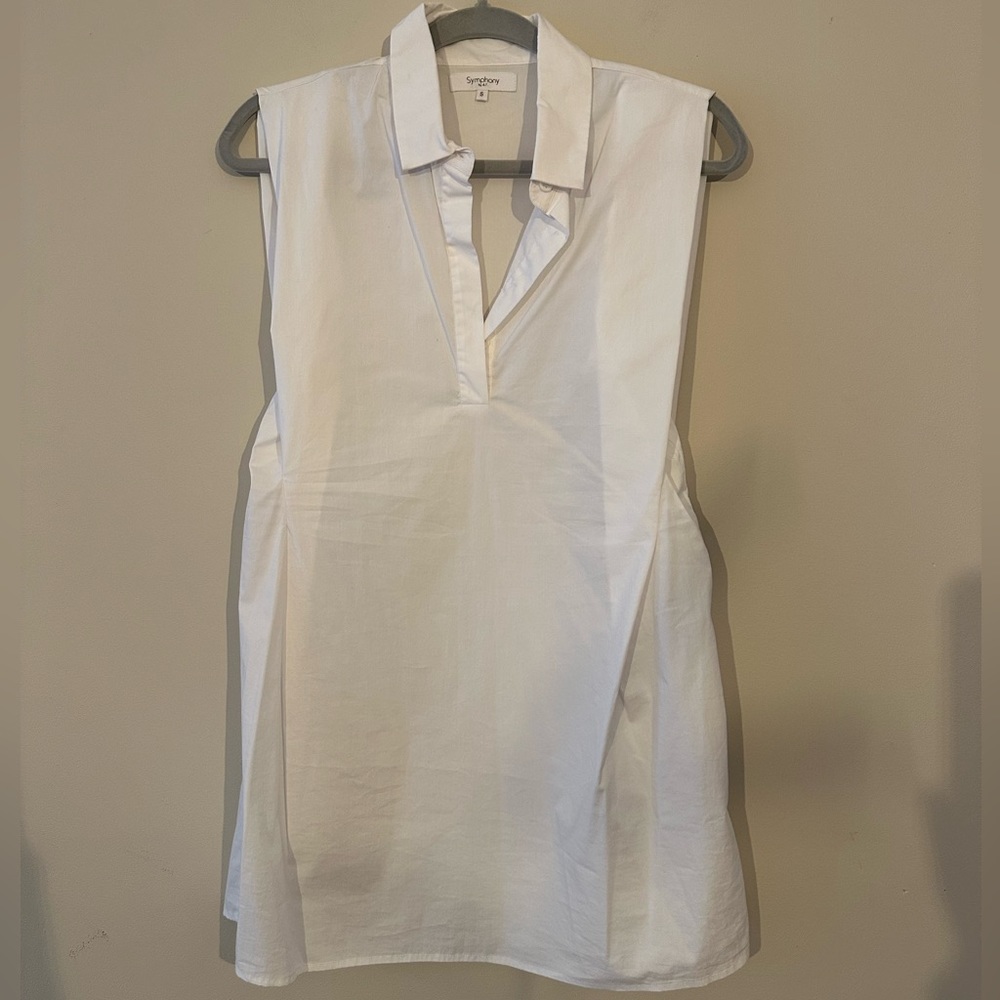 Symphony White V-Neck Top Size S